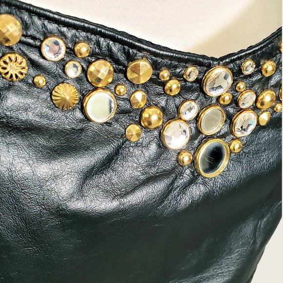 Ardens Pleather Jeweled Bustier - Picture 2 of 9